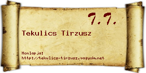 Tekulics Tirzusz névjegykártya